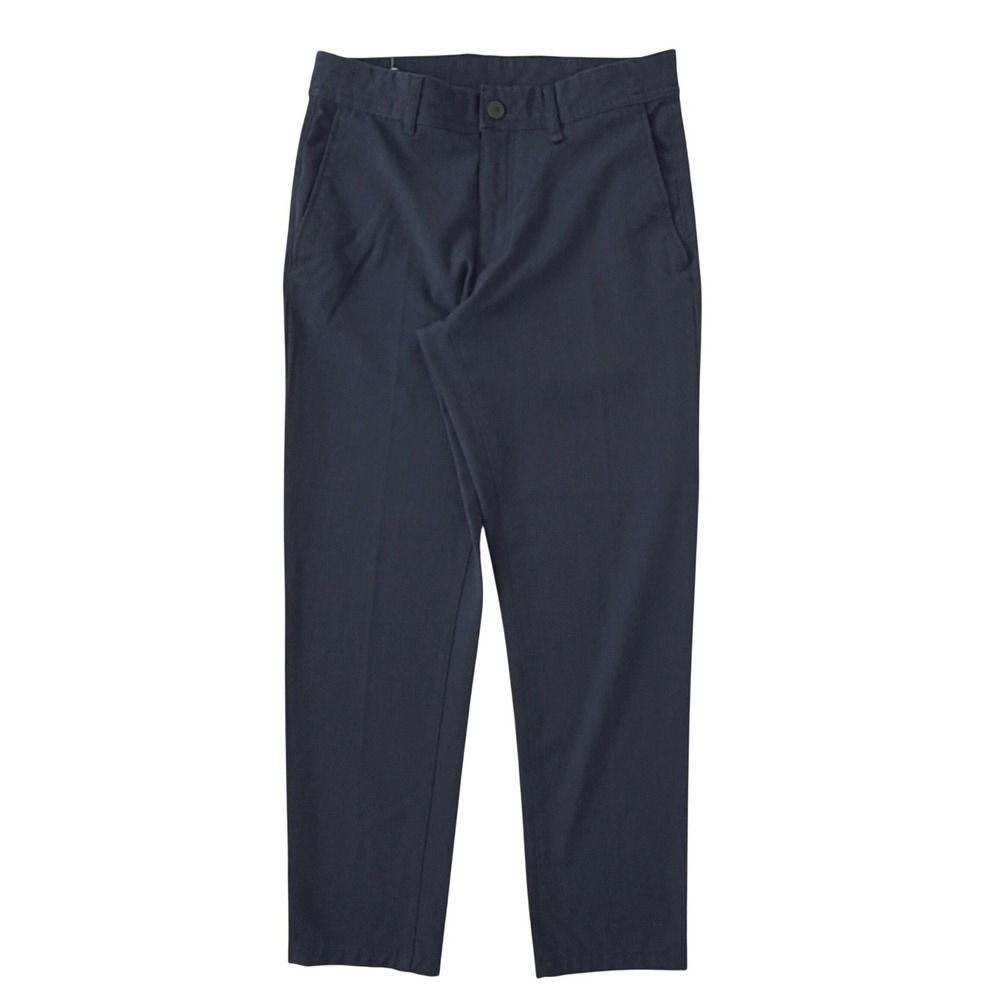 Zara Man Men's Navy Blue Micro-Textured Slim Tapered Chino Trousers 30"x28"